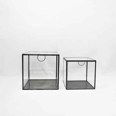 Storage glass box Black