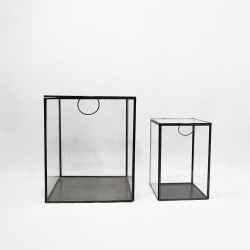 Storage glass box Black