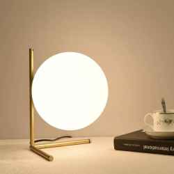 Glass & Metal Table Lamp