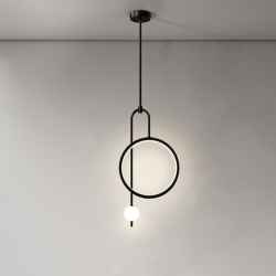 Glass & Iron Pendant Lamp