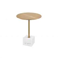 Gold Stainless Steel Top + White Marble Base