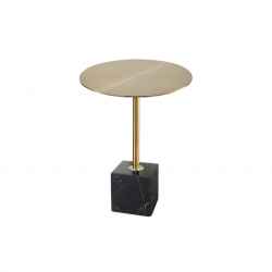 Gold Stainless Steel Top + Black Marble Base