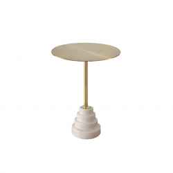 Gold Stainless Steel + White Marble Base