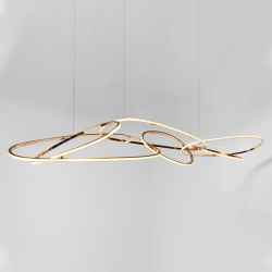 S.Steel&Silicone Chandelier 180cm.-Rose Gold