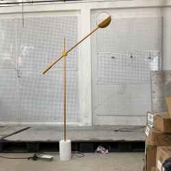Adjustable Metal Floor Lamp w/Stone Base