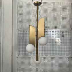S.Steel & Glass Chandelier