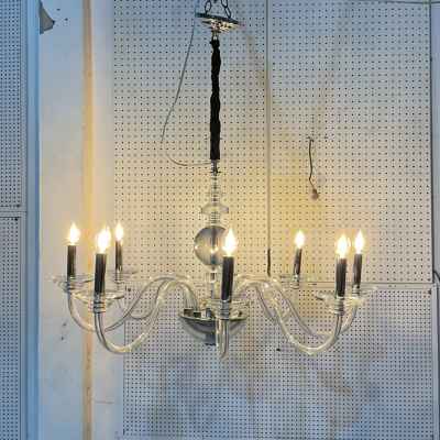 8Heads Iron&Glass Chandelier