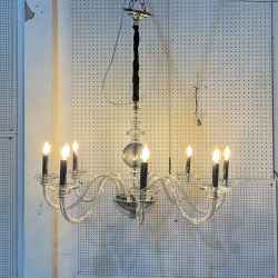 8Heads Iron&Glass Chandelier