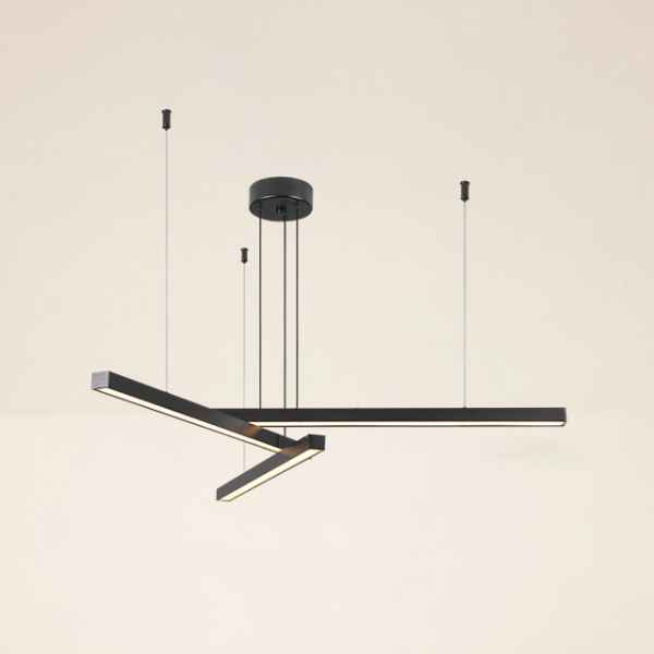 3Heads Brushed Alu&Acrylic Chandelier