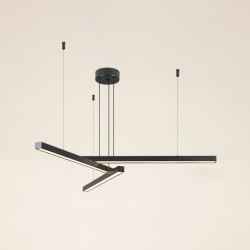 3Heads Brushed Alu&Acrylic Chandelier