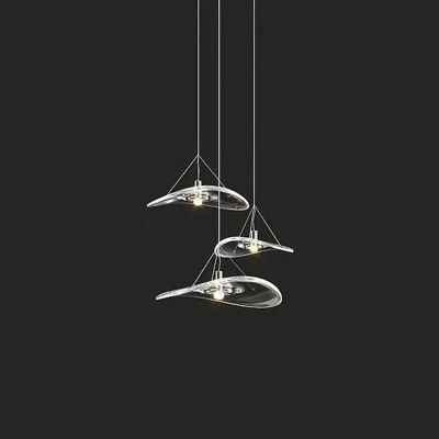 3Heads Glass&Iron Chandelier