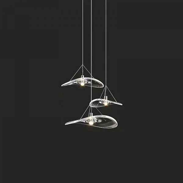 3Heads Glass&Iron Chandelier