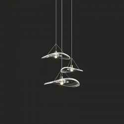 3Heads Glass&Iron Chandelier