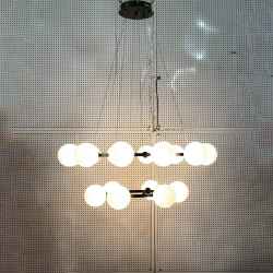 2Layers Iron&PE Chandelier