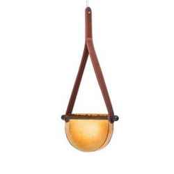 Brown Leather w/ Amber Glass