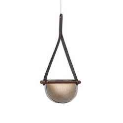 Black Leather w/ Amber Glass