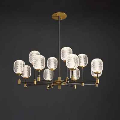 8+4 Heads Copper&Glass Chandelier