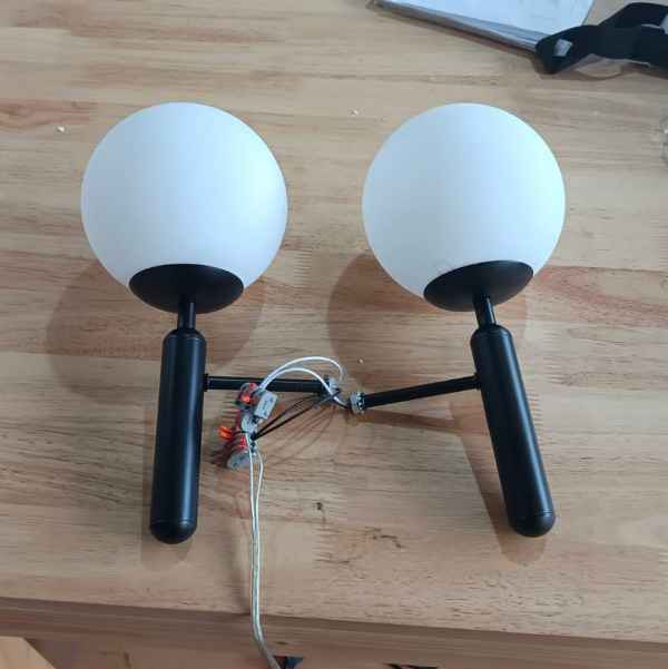 Iron&glass wall lamp