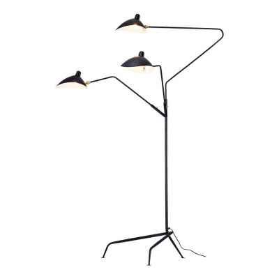 3Heads Iron Floor Lamp 135x80x210H-Black