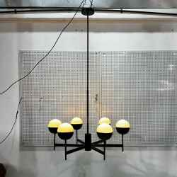6Heads Iron&Glass Chandelier