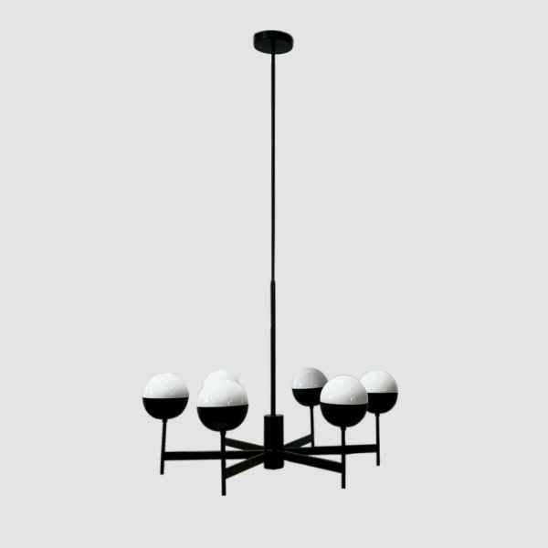 6Heads Iron&Glass Chandelier