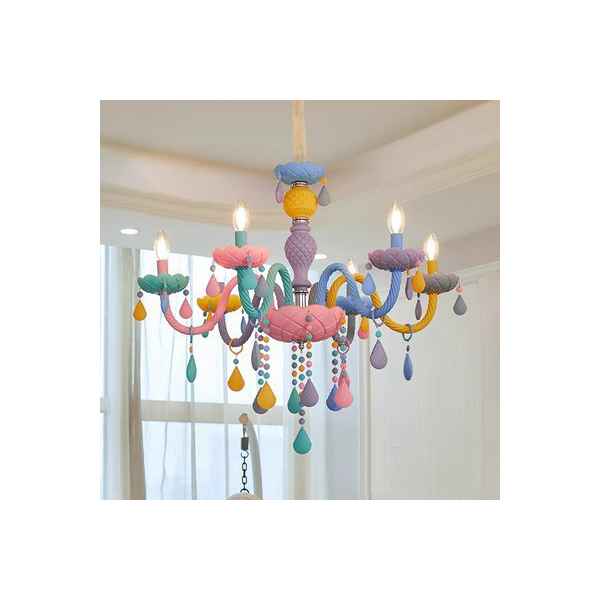 6Heads Iron&Glass Chandelier