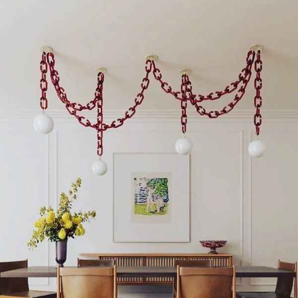 Glass Chain Chandelier