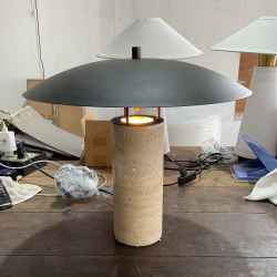 Metal&Travertine Table Lamp