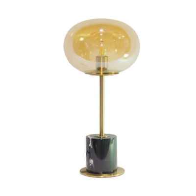 Black Marble Table Lamp-Smoke Glass