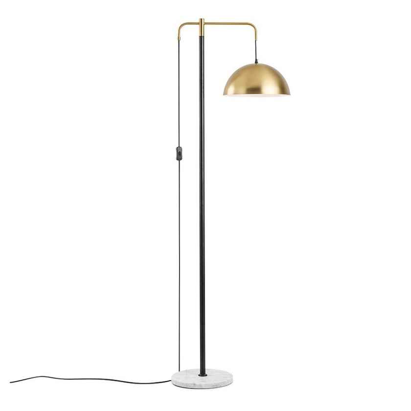 Metal Floor Lamp W Marble Base Gold, Gold Brass Floor Lamp